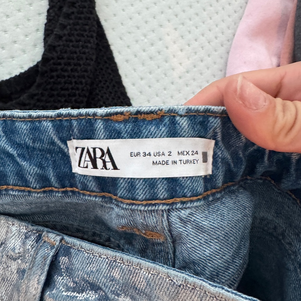 Zara Silver Flare Women's Jeans - Picture 4 of 4